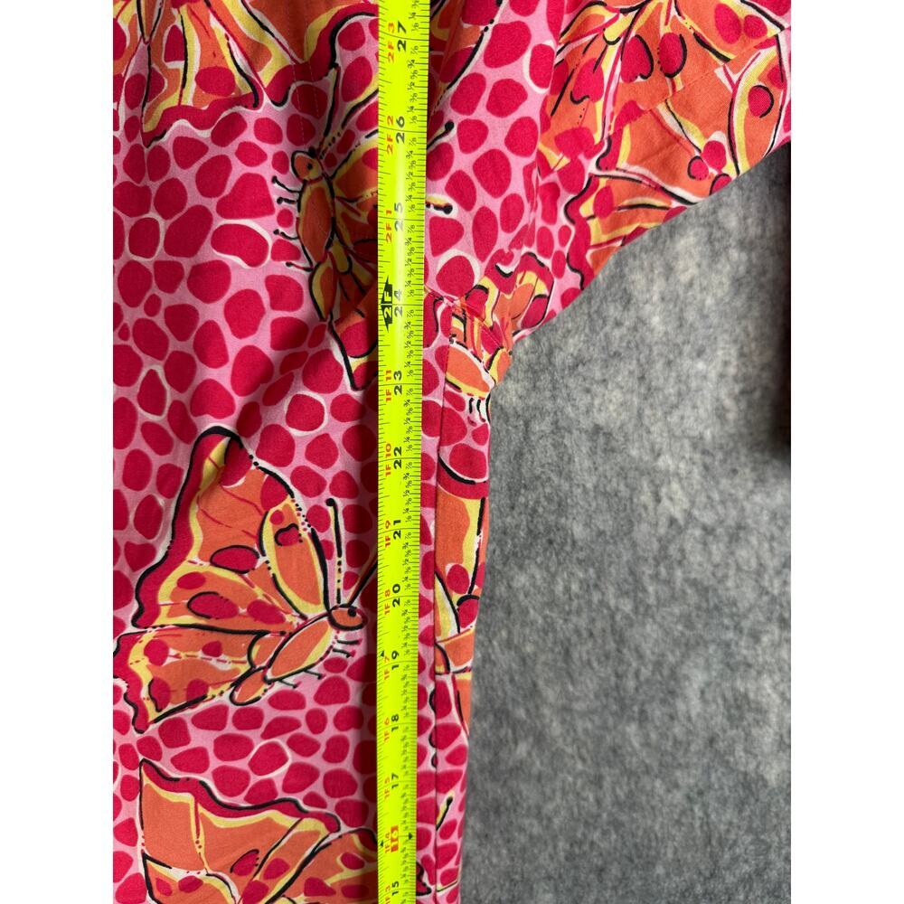 Lilly Pulitzer Liza Pink Orange Womens Size 2 (XS) Butterfly Capri Pants Old Tag - Picture 9 of 9